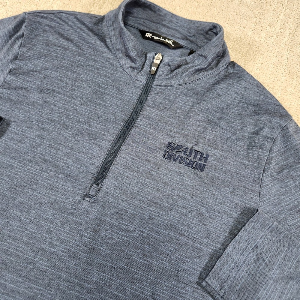 Travis Mathew Sweatshirt Men Medium Pullover Golf Performance Blue Stretch